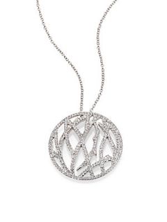 Adriana Orsini Pave Crystal Branch Pendant Necklace   Silver