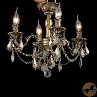 Christopher Knight Home Zurich 4 light Royal Cut Gold Crystal And Antique Bronze Flush Mount (Crystal and AluminumFinish Antique BronzeNumber of lights Four (4)Requires four (4) 60 watt max bulb (not included)Bulb type E12, 110 Volt 125 VoltDimensions