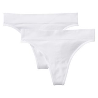 Gilligan & OMalley Womens 2 Pack Seamless Thong   True White XL