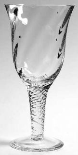 Unknown Crystal Unk9101 Iced Tea   Clear Swirl Optic,Twisted Stem