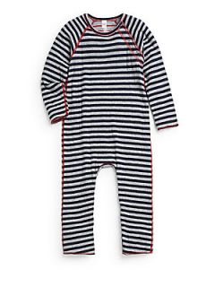 Toddlers & Little Boys Striped Bodysuit   Grey Navy Stripe