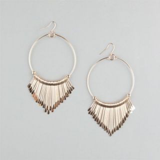 Metal Spoon Hoop Earrings Gold One Size For Women 234481621