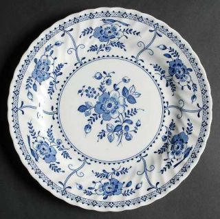 Johnson Brothers Indies Blue Dinner Plate, Fine China Dinnerware   Blue Floral D
