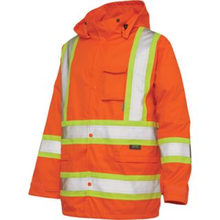 Work King Class 2 High Visibility Rain Jacket   Orange, Small, Model# S37211