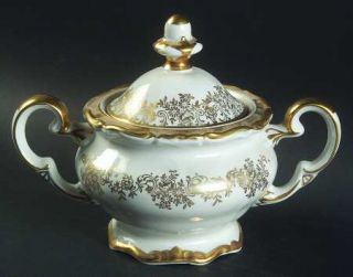 Weimar 14051 Sugar Bowl & Lid, Fine China Dinnerware   Katherina, Gold Flowers,