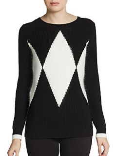 Diamond Knit Sweater   Black White