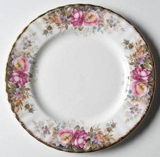 Royal Albert Autumn Roses Salad Plate, Fine China Dinnerware   Pink/Yellow/Laven