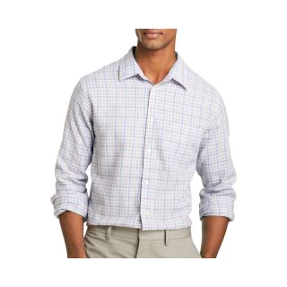 Van Heusen Linen Rich Button Front Shirt, Blue, Mens