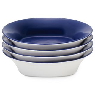 Rachael Ray Round & Square Set of 4 Soup Bowls, Blue