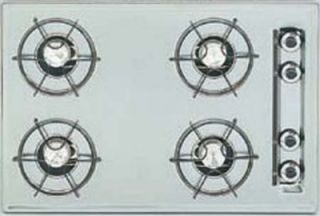Summit Refrigeration 24 in Cooktop w/ Electronic Ignition, 4 Burners & Universal Valves, Brushed Chrome