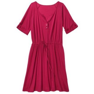 Merona Womens Plus Size 3/4 Sleeve Tie Waist Dress   Red 1