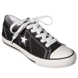 Kids Converse One Star Canvas Oxford Shoe   Black 1.5