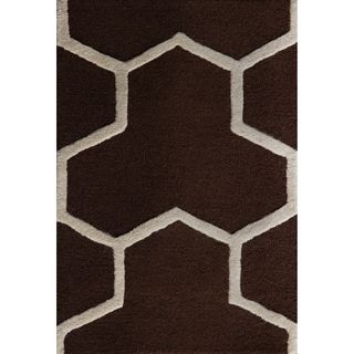 Safavieh Handmade Moroccan Cambridge Dark Brown/ Ivory Contemporary Wool Rug (2 X 3)