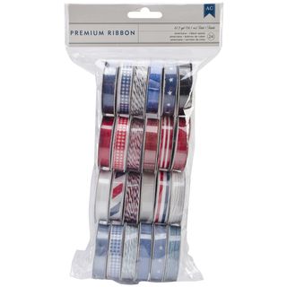 Americana Value Pack Premium Ribbon 24/spools grosgrain, Satin, Sheer   Twine, 4 Each