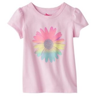 Circo Infant Toddler Girls Short Sleeve Rainbow Flower Tee   Light Pink 4T