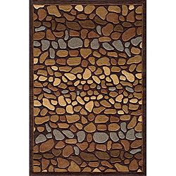 Hand tufted Pebbles Brown Rug (36 X 56)