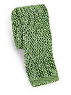 Charvet Silk Knit Tie   Green
