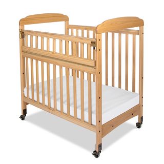 Bella Professional Child Care Safeaccess Clearview Ends Compact Crib In Natural (NaturalFits through all doors for easy evacuation in case of emergencySleeping surface 24 inches x 38 inchesDimensions 40 inches high x 26.25 inches wide x 39.15 inches lon