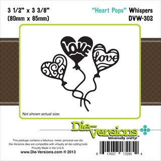 Die versions Whispers Die heart Pops, 3.5x3.375