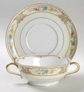 Paul Muller Chester, The Footed Cream Soup Bowl & Saucer Set, Fine China Dinnerw