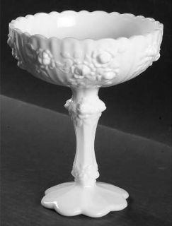 Fenton Rose Milk Glass Round Compote   Height x Width   Milkglass, Rose Design,