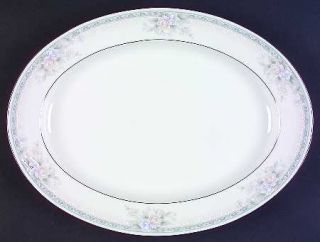Noritake Silk Garland 13 Oval Serving Platter, Fine China Dinnerware   Legendar