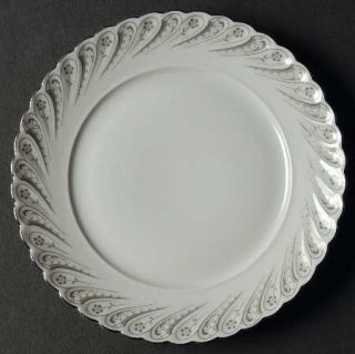 Jaeger Newport Bread & Butter Plate, Fine China Dinnerware   Gray Flowers&Lines,