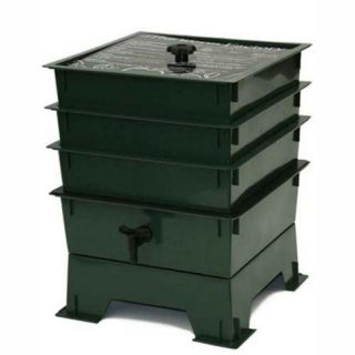 The Worm Factory 3 Tray Recycled Plastic Worm Composter   Green   3 TRAYGREEN