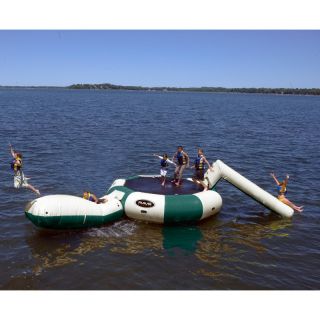 Rave Sports Bongo 20 ft. Northwoods Water Trampoline with Slide and Launch