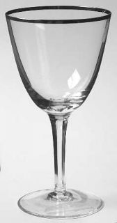 Pasco (Importer) Sterling Water Goblet   Platinum Trim, Multi Sided Stem, Pasco