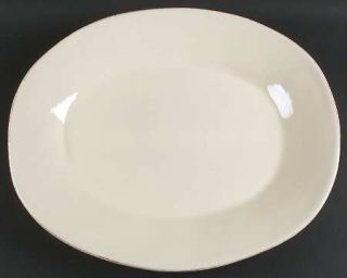 Vietri (Italy) Crema 19 Oval Serving Platter, Fine China Dinnerware   Cream Bod