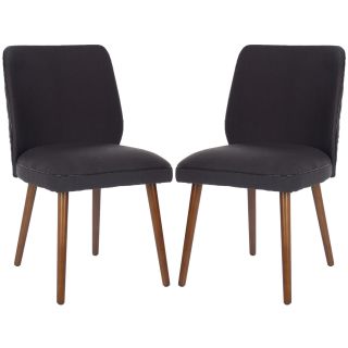 Safavieh Retro Brown Linen Blend Side Chairs (set Of 2) (BrownMaterials Wood, linen/cotton blend fabricFinish Dark walnutSeat dimensions 18.5 inches wide x 17.7 inches deepSeat height 18.5 inchesDimensions 31.1 inches high x 18.1 inches wide x 22.9 i