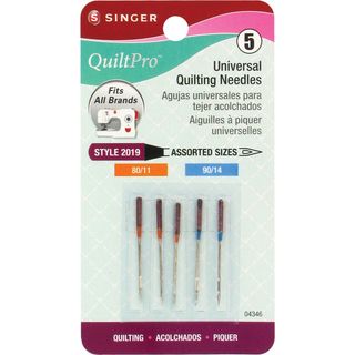 Quiltpro Universal Quilting Needles sizes 80/11 (3)   90/14 (2) 5/pkg