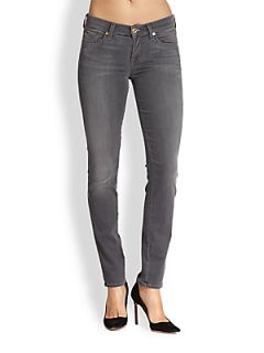 7 For All Mankind Slim Cigarette Jeans   Grey Sateen