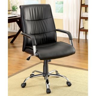 Furniture Of America Black Contemporary Height Adjustable Leatherette Office Chair