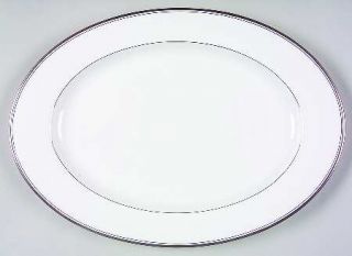 Mikasa Gothic Platinum 15 Oval Serving Platter, Fine China Dinnerware   Bone Ch