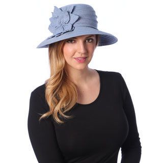 Swan Hat Womens Blue Denim Flower Packable Bucket Hat (100 percent polyesterEmbellishments Band and bowInside dimensions 22 to 22.5 inches with adjustable sweatbandCrown 4 inchesBrim 2.5 inchesCare instructions Hand wash only)