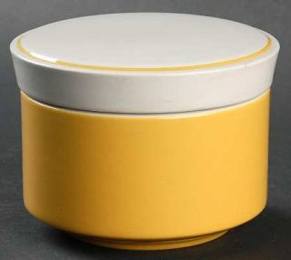 Mikasa Light & Lively Yellow Sugar Bowl & Lid, Fine China Dinnerware   Yellow/Ov
