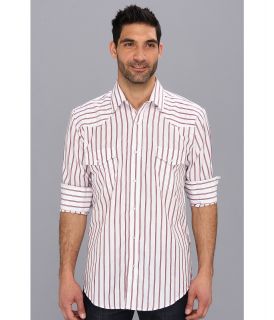 Roper 9098 White/Red Stripe w/ Lurex Mens Long Sleeve Button Up (White)