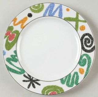 Studio Nova Color Vibe Salad Plate, Fine China Dinnerware   Multicolor Geometric