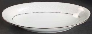 Noritake Buckingham Relish, Fine China Dinnerware   White On White Flower Decor