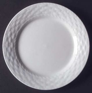 Gibson Designs Sarasota Salad/Dessert Plate, Fine China Dinnerware   White, Embo