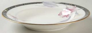 Mikasa Cosmo Rim Soup Bowl, Fine China Dinnerware   Bone, Multicolor Floral, Bla