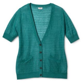 Mossimo Supply Co. Juniors Plus Size Short Sleeve Cardigan   Turquoise 3X