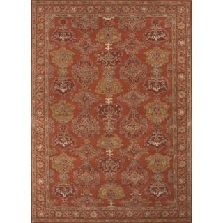 Hand tufted Traditional Floral Red Wool Rug (5 X 8)