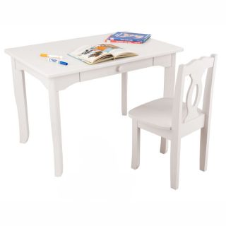 KidKraft Brighton Desk and Chair Set White   KD340 1