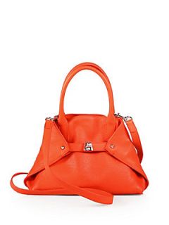 Akris Ai Pebbled Leather Mini Crossbody Bag   Tangerine