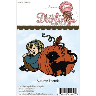 Little Darlings Unmounted Rubber Stamp autumn Friends