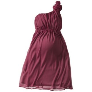 Merona Maternity One Shoulder Rosette Dress   Rare Wine XXL