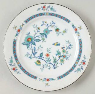 Noritake Shangri La Salad Plate, Fine China Dinnerware   Blue Multicolor Flowers